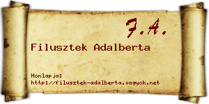 Filusztek Adalberta névjegykártya